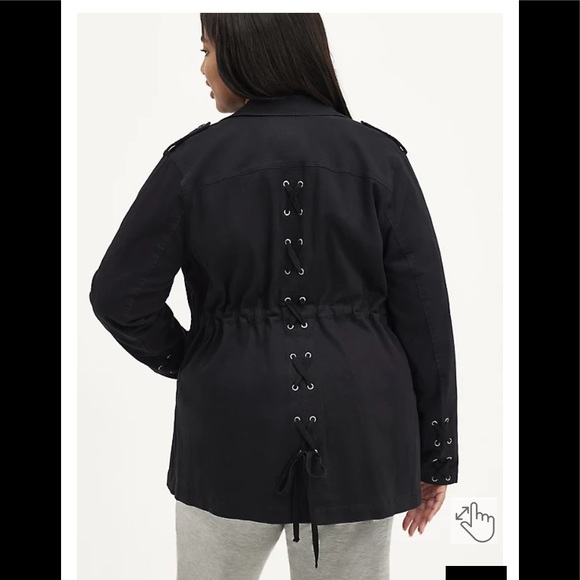 torrid Jackets & Blazers - Torrid Lace-Up Essential Anorak - Twill Black Jacket. Size 4X NWT.